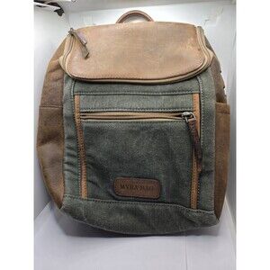 Luxury Small Travel Leather Backpack Thick Canvas Leather Accent Backpack...